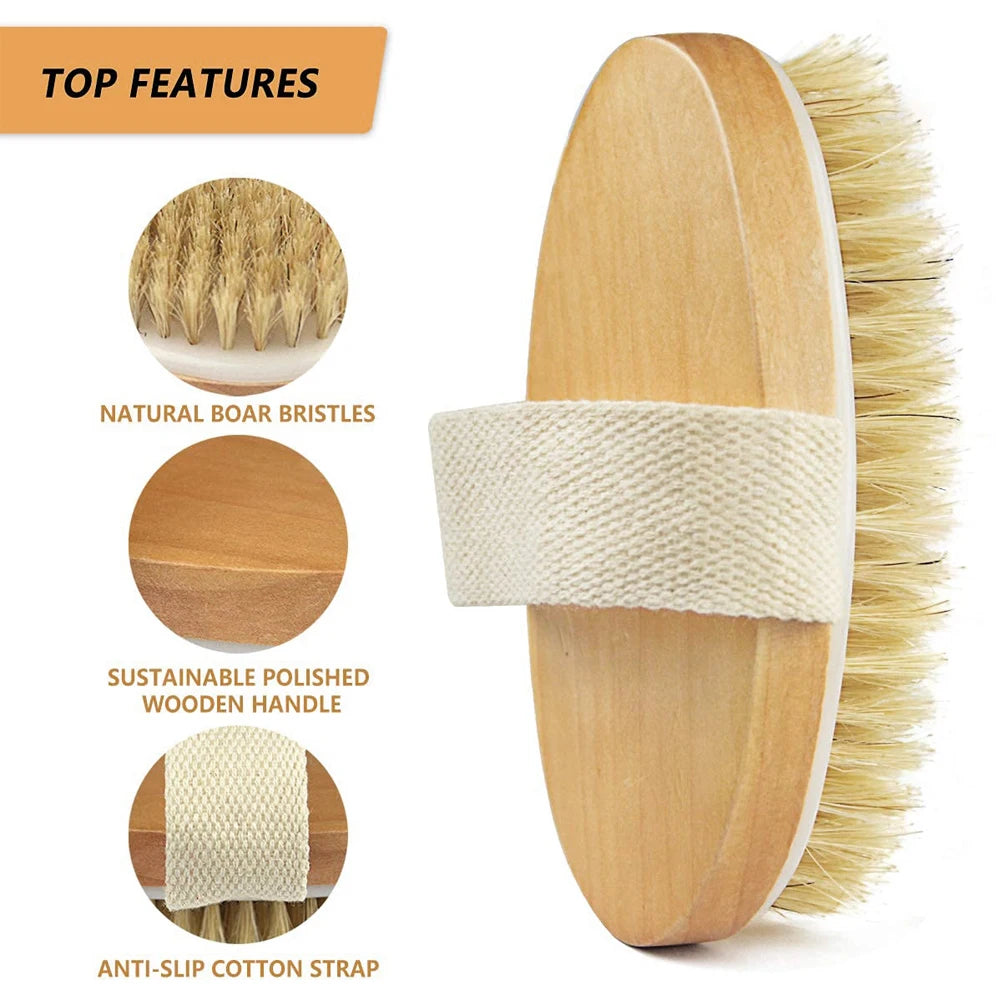 Wooden Dry Brush for Shower and Exfoliation