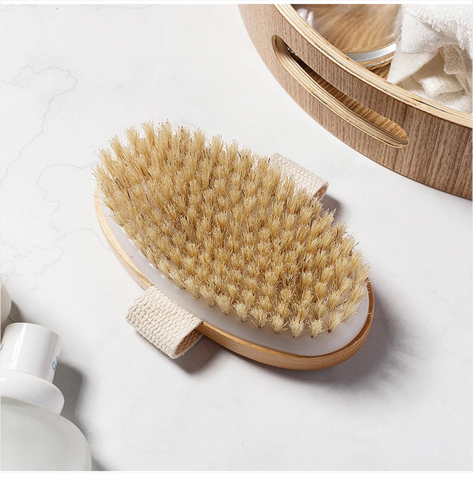 Wooden Dry Brush for Shower and Exfoliation