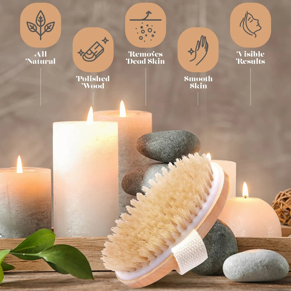 Wooden Dry Brush for Shower and Exfoliation
