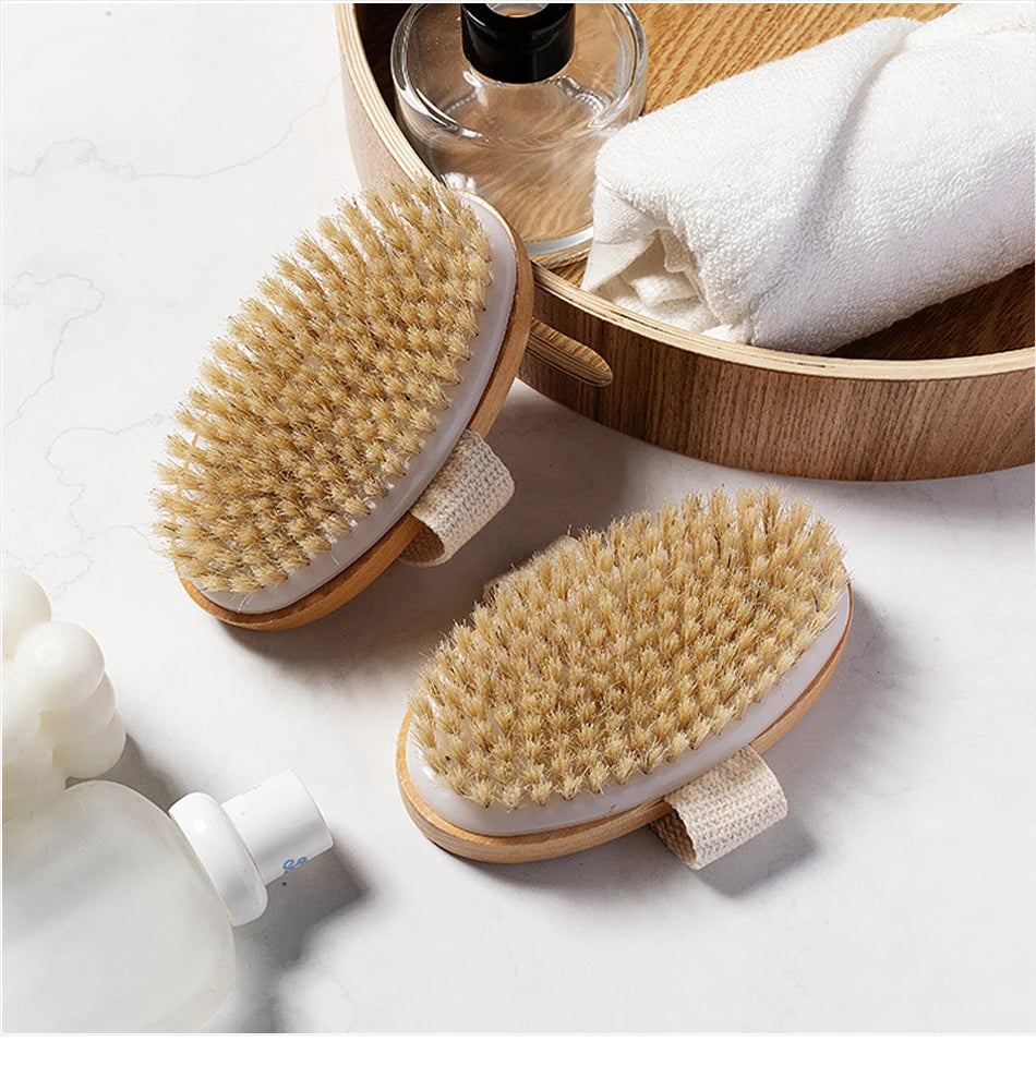 Wooden Dry Brush for Shower and Exfoliation