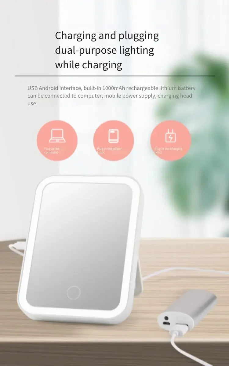 Rechargable LED Mirror for Makeup